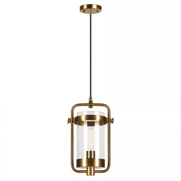 Hudson & Canal 11" Wide Industrial Pendant Light With Glass Shade - Picture 1 of 7